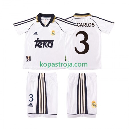 Billiga Fotbollströjor Real Madrid R CARLOS 3 2000 Retro Barn Hemma tröja 1998 Kortärmad